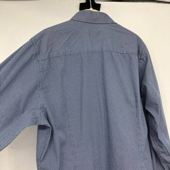 Bruun & Stengade Geometric Print Blue Button Down Dress Shirt - Picture 10 of 16